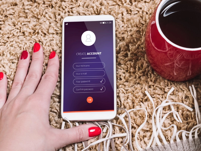 Image of a marketing professional setting up an account online.