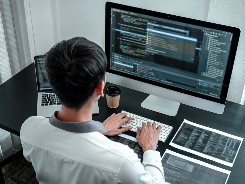 Image of coding for a custom website design.